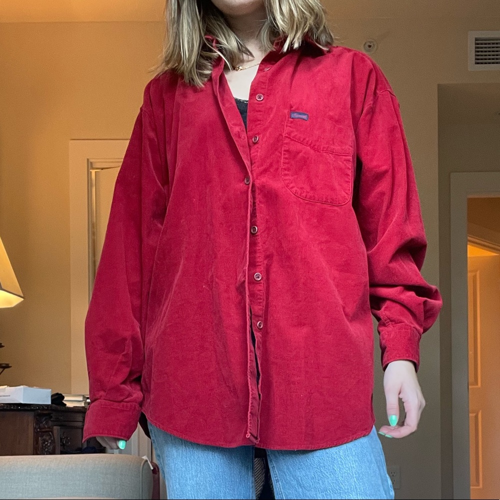 Oversized facconable button up